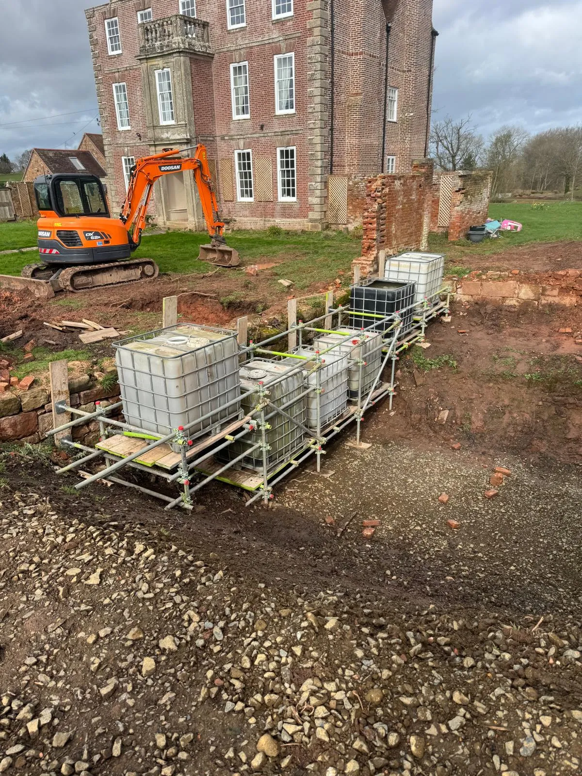 Heritage site with scaffolding